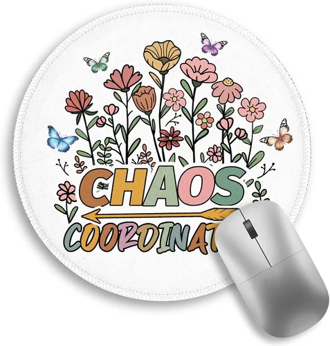 Miniatura 17 de Divertida y bonita alfombrilla de mouse redonda para escritorio, pequeña alfombrilla de mouse de viaje con base de goma antideslizante para el NO SÉ