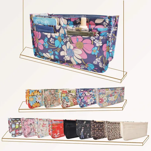 Miniatura 50 de Bolso de mano estilo cartera de Vercord para mujer con organizador incorporado, estampado bien definido, con manijas y cremallera, tamaño 2