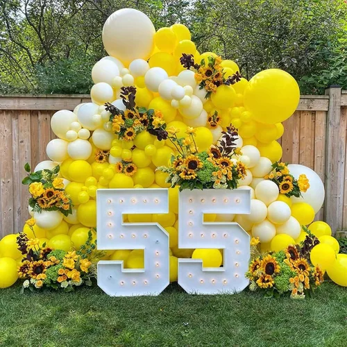Miniatura 3 de FOTIOMRG - Globos amarillos de 12 pulgadas, paquete de 100 globos amarillos para cumpleaños, baby shower, Navidad, decoración de fiesta de abejas