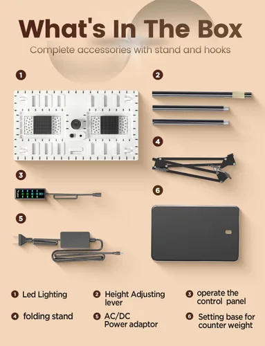 Miniatura 9 de MetryGrow Luces de Cultivo para Plantas de Interior, [Aplicación Inteligente y Cobertura Amplia de 2x2 Pies] Lámparas de Cultivo de Plantas de 48W