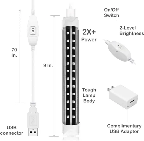 Miniatura 6 de Luz LED negra, tubo LED de 6 W, luz negra para repuesto de bombillas negras, póster de luz negra, arte UV, dormitorio, luces negras para fiestas