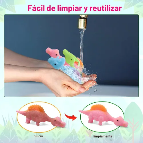 Miniatura 6 de 20 Piezas Juguetes de Dedo de Dinosaurio con Tirachinas, Juguetes de Halloween Regalos de Fiesta para Niños Goma Pegajosa Dino Catapulta Voladora