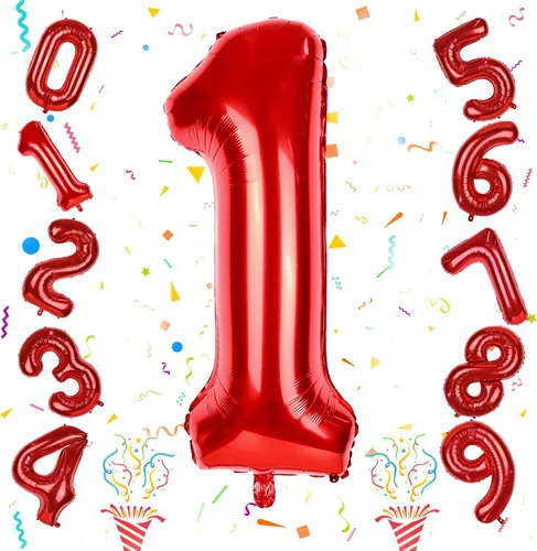 Miniatura 66 de Globos de número azul pastel de 40 pulgadas, globo gigante autoinflable de aluminio número 5 de cumpleaños para niños, globos azul bebé para hombres