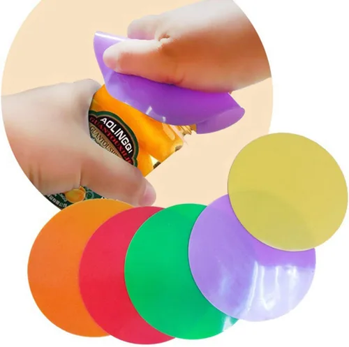 Miniatura 3 de Juego de 3, agarre de silicona para frascos, almohadillas multiusos para abrebotellas y tapas de botellas, posavasos redondos de cocina (blanco)