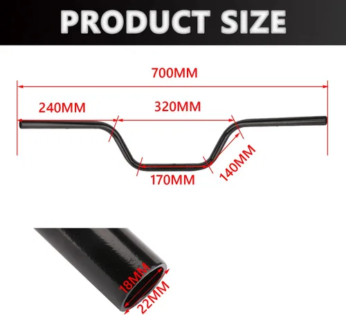 Miniatura 5 de AnXin - Manillar de motocicleta de 7/8" de elevación alta, tipo Tracker, universal para Sportster XL 883 1200, Cruiser, Bobber, Chopper