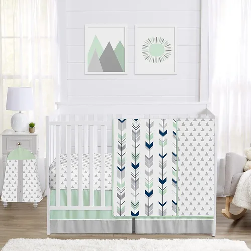 Miniatura 12 de Sweet Jojo Designs Acuarela dinosaurio dinosaurio bebé niño cuna juego de ropa de cama bebé cuarto manta sábana bajera falda pañal apilador 4p verde