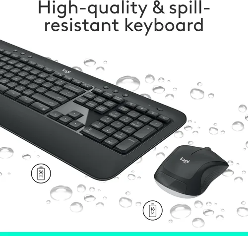 Miniatura 4 de Logitech MK540 Combo avanzado de teclado y mouse inalámbricos para Windows, receptor USB unificador de 2.4 GHz, teclas de acceso rápido multimedia