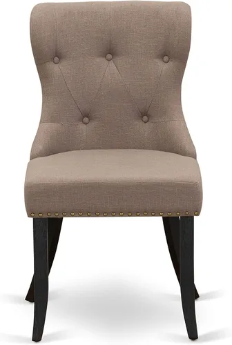 Miniatura 6 de East West Furniture DMSI3-ABK-48 - Juego de mesa de comedor de 3 piezas para espacios pequeños que contiene una mesa de comedor redonda con gotas