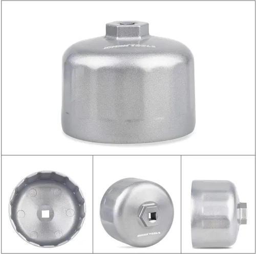 Miniatura 6 de JDMON Llave de filtro de aceite de 16 flautas de 3.386 in compatible con tapas de carcasa estilo cartucho Volvo y BMW