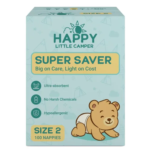 Miniatura 26 de Happy Little Camper Pañales desechables naturales para bebés, ultraabsorbentes, talla 1 - hipoalergénicos, sin perfume y sin cloro (200 unidades)