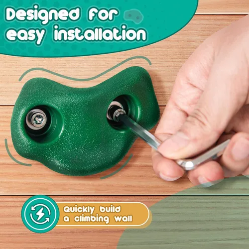 Miniatura 3 de CMOOD Presas de Escalada en Roca, Pared de Escalada en Roca para Niños, Kit de Escalada de Pared de Roca para Parque Infantil Interior y Exterior