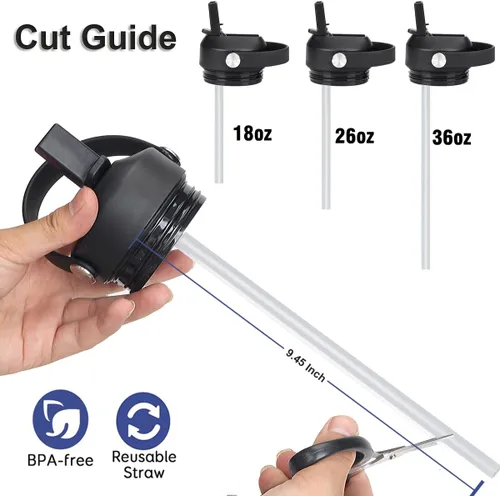Miniatura 4 de Tapa de popote para botella de agua Yeti Rambler de 18, 26, 36, 64 onzas, tapa de repuesto para popote RTIC de 18 onzas, 26 onzas, 36 onzas, tapa