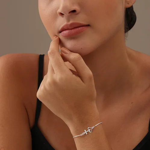 Miniatura 2 de LeCalla Pulsera ajustable de plata de ley 925 italiana natural hecha a mano para mujer