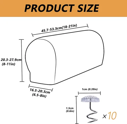 Miniatura 6 de Fundas para reposabrazos de sofá, paquete de 2 fundas elásticas para sillón, protector de reposabrazos de muebles para sofá, silla, sillón Gris