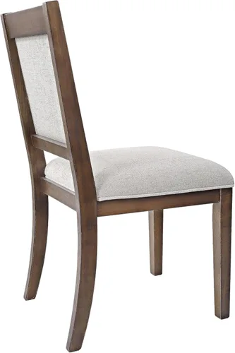 Miniatura 118 de Homepop Silla de comedor con detalles festoneados, sillas de comedor Parsons tapizadas, muebles decorativos para el hogar, tejido gris claro