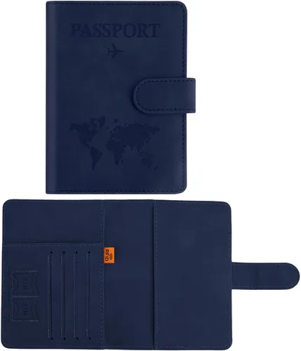 Miniatura 13 de Funda para pasaporte para viajes, funda para pasaporte con ranura para tarjeta de crédito y ranura para tarjeta de embarque, funda para pasaporte