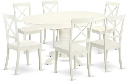 Miniatura 10 de East West Furniture AVBO5-LWH-LC - Juego de comedor de 5 piezas que incluye una mesa de comedor ovalada con hoja de mariposa y 4 sillas tapizadas
