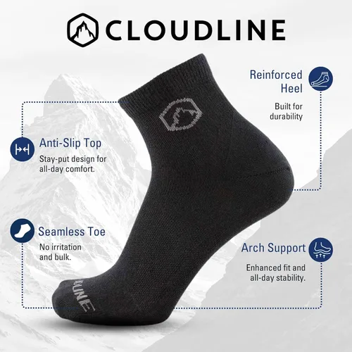 Miniatura 2 de CloudLine - Merino Wool Socks for Men & Women, Wool Running Socks - Light Cushion, Breathable, Moisture Wicking - Made in USA