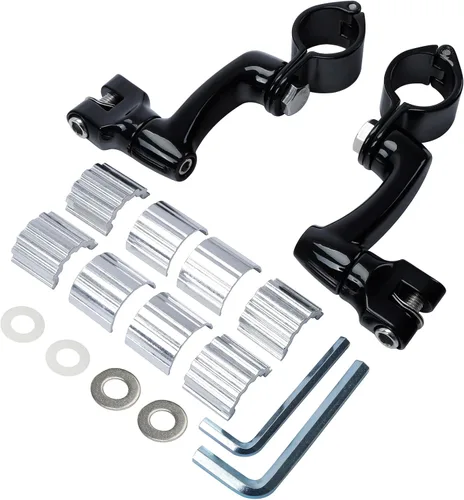 TCT-MOTORPARTS Soportes de clavijas de pie de barra de carretera negro para Harley Touring 22/25/32/1.378 in