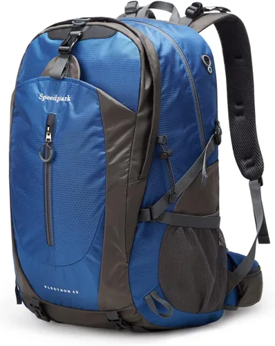 Miniatura 9 de SPEEDPARK - Mochila de senderismo de 40 L, impermeable, mochila de uso diario con cubierta contra la lluvia, mochilas de senderismo al aire libre Un