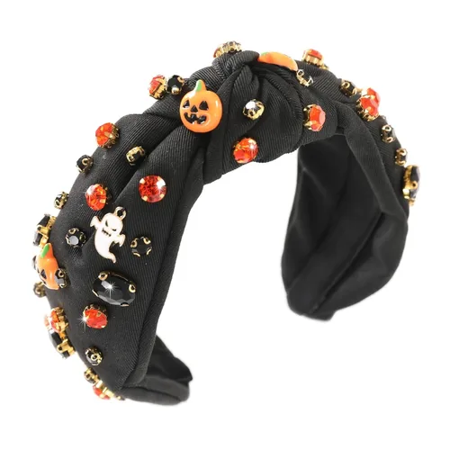 Miniatura 19 de Diademas de fantasma de Halloween para mujer, diadema de araña espeluznante con cuentas de diamantes de imitación de cristal, accesorios