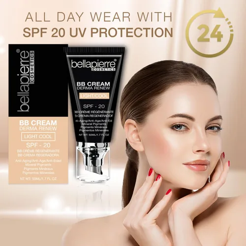 Miniatura 2 de bellapierre BB Cream con SPF 20 - Protector solar tintado, corrector, base y crema facial hidratante Fórmula ligera + aplicador superior No Medio