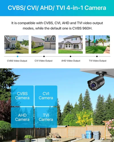 Miniatura 4 de ZOSI Cámara de seguridad HD 1080p 1920TVL de 2MP para interiores y exteriores (híbrido 4 en 1 HD-CVI/TVI/AHD/960H analógico CVBS), 36 luces LED