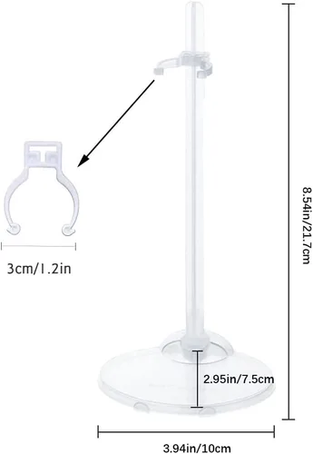 Miniatura 2 de 20 soportes para muñecas, soporte de exhibición de muñeca, soporte de exhibición ideal con clip de cintura ajustable para muñecas de 11 a 13 20