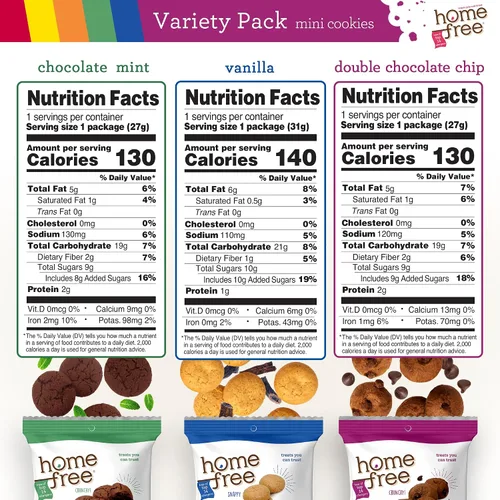 Miniatura 8 de Homefree Paquete variado de mini galletas, sin gluten, sin nueces, vegano, paquetes de bocadillos de galletas, seguro para la escuela y apto
