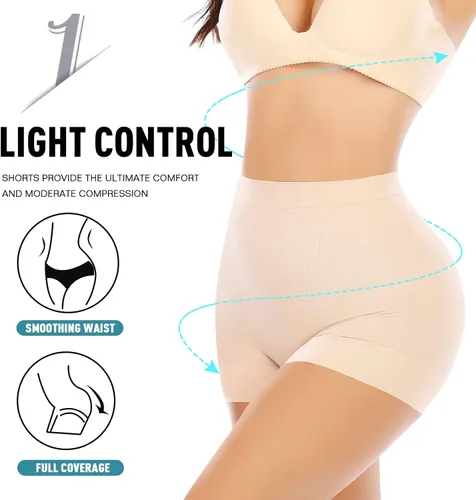 Miniatura 3 de Pantalones cortos moldeadores sin costuras para mujer, pantalones cortos para debajo del vestido, control de abdomen, ropa interior moldeadora