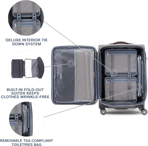 Miniatura 5 de Travelpro Platinum Elite-Softside - Maletas expansible con ruedas giratorias, Gris Vintage), 409186505