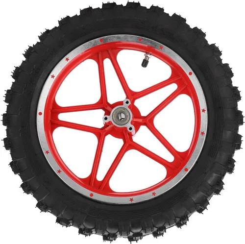 Miniatura 6 de Rueda trasera, neumático de goma Qiilu de 2.5 a 10 pulgadas, metal antideslizante + goma de repuesto para mini moto todoterreno de 47 cc, 49 cc, 2