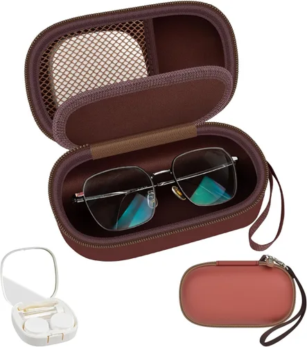Miniatura 9 de GWCASE Estuche Portátil 2 en 1 para Lentes de Contacto y Estuche para Gafas, Bolsa Estuche de Viaje para Lentes de Contacto con Kit