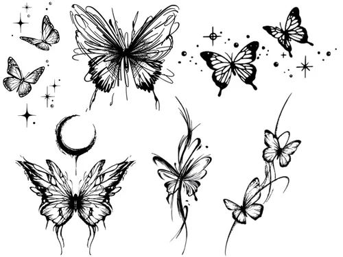 Miniatura 3 de INKARTLINK 6 hojas de tatuajes temporales, tatuajes semipermanentes, tatuajes falsos, 1-2 semanas de tatuaje, para mujeres maduras y elegantes