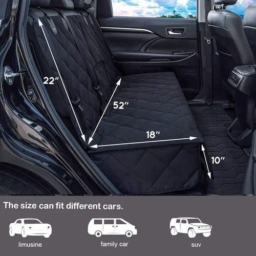 Miniatura 10 de Petalage - Funda de asiento de automóvil para perro, antideslizante, impermeable, resistente, a prueba de arañazos, lavable, compatible