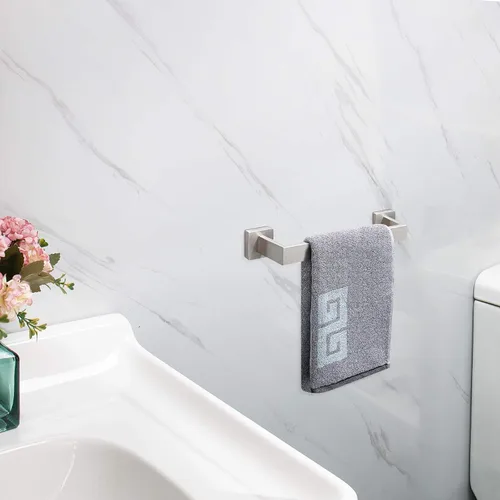 Miniatura 8 de NearMoon Barra para Toallas, Accesorios de Baño de Acero Inoxidable Cuadrado Engrosado Premium, Estante para Toallas de Ducha para Baño, Soporte