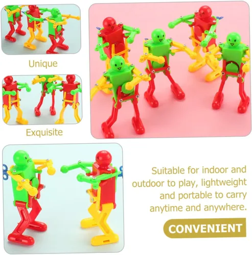 Miniatura 8 de 4 piezas de robot de baile de cuerda para adultos, diseño mecánico y material seguro, diversión portátil para juego en interiores y exteriores