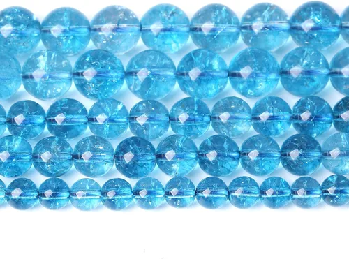 Miniatura 37 de 4MM 86 piezas cuentas sueltas de calcedonia azul aguamarina para hacer joyas, pulseras, collares Aguamarina azul