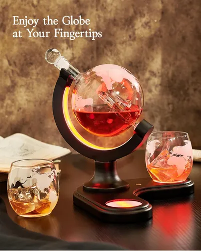 Miniatura 4 de Regalos para hombres y papá, juego de decantadores de whisky Kollea con iluminación única de globo y 7 colores RGB, regalo divertido de Navidad