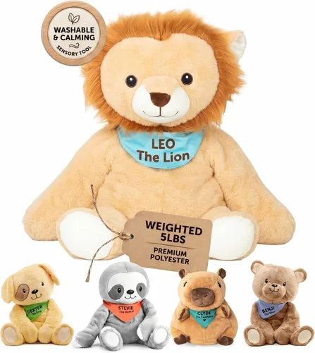 Miniatura 14 de Lilly's Love Animal de Peluche con Peso, 5 lb Peluche Sensorial para Niños y Adultos Lavable a Máquina con Interior Extraíble Animal