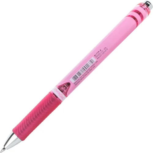 Miniatura 5 de Pentel EnerGel RTX - Bolígrafo retráctil de gel líquido, punta de metal, línea media, barril rosa, tinta negra, paquete de 3