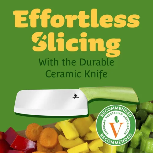 Miniatura 2 de Cuchillo de cerámica duradero para cortar verduras y frutas, cuchillo de chef de cerámica profesional y no reactivo de 6 pulgadas para corte limpio