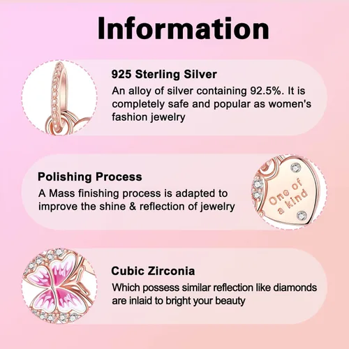 Miniatura 33 de Dije de girasol con diseño de estrella y luna y elefante para pulsera, collar de plata de ley 925, dijes de corazón de amor para mujer, regalo
