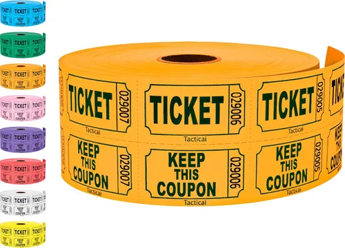 Miniatura 11 de 1000 boletos Tacticai para rifa, azul (1 de 8 colores), rollo doble, boleto para eventos, entradas, premio de clase, recaudación de fondos y premios