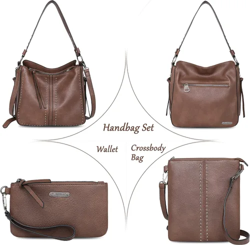 Miniatura 6 de Montana West - Bolsos de mano para mujeres aptos para porte oculto de arma. Bolsos de cuero tipo bandolera. Juego de tres piezas.