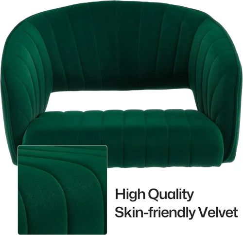 Miniatura 9 de Silla de escritorio giratoria para oficina en casa, moderna silla de escritorio de terciopelo, sillón de altura ajustable con base dorada, silla