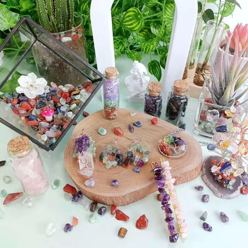 Miniatura 4 de LAIDANLA 1 libra (450 gramos) de grava de acuario de cristal de 7 chakras, piedras pulidas y talladas en bruto, piedras de cristal irregulares