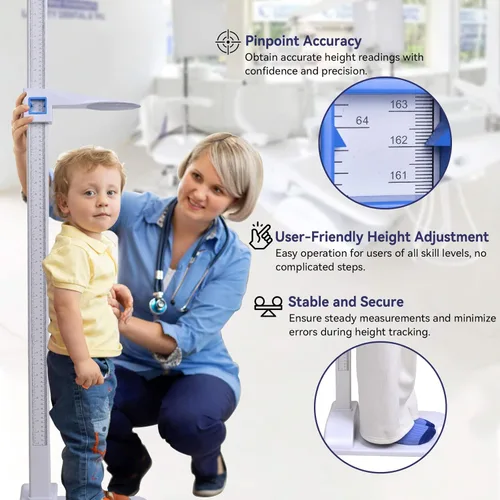 Miniatura 4 de Tetuga Medidor de Altura Médico Portátil Estadiómetro Barra de Altura 8-82 pulg/20-210 cm/Unidad con cm y pulg, Herramienta de Medición de Altura