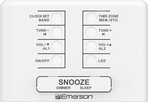 Miniatura 5 de Emerson CKS1500 SmartSet - Radio despertador dual con AM/FM, pantalla LED azul de 0.9 pulgadas, atenuador de 4 niveles, luz de acento azul