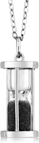 Miniatura 11 de Gem Stone King Colgante de reloj de arena de plata de ley 925 con cadena de polvo de piedras preciosas de 0,75 quilates de 18 pulgadas